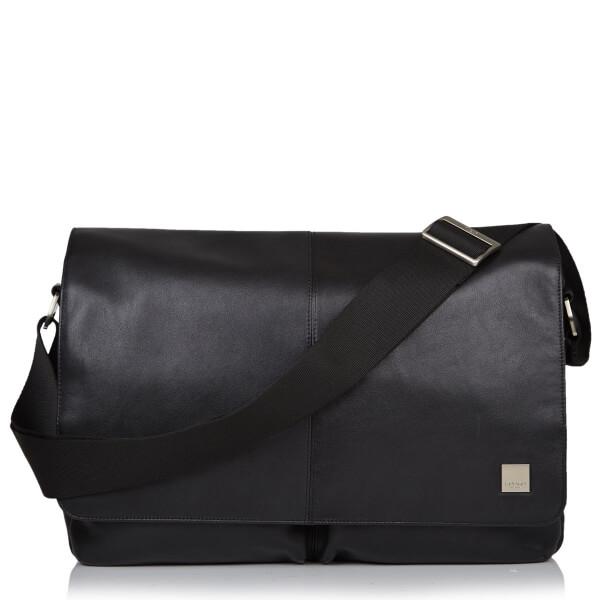 Луксозна кожена чанта за преносими компютри до 15 инча - Knomo Kobe Soft Leather Messenger Bag (черен) | JAR Computers Луксозна кожена чанта за преносими компютри до 15 инча - Knomo Kobe Soft Leather Messenger Bag (черен)