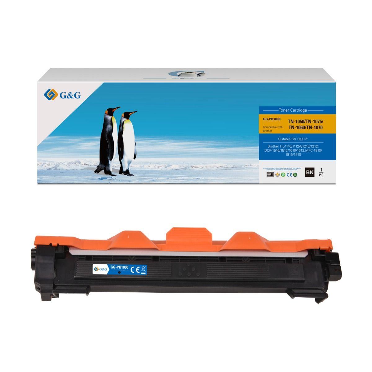 Тонер касета G&G Black TN1030/1075, унив., съвм. с Brother HL1110/1112/DCP1510/1512/MFC1810, 1000 к. | JAR Computers Тонер касета G&G Black TN1030/1075, унив., съвм. с Brother HL1110/1112/DCP1510/1512/MFC1810, 1000 к.