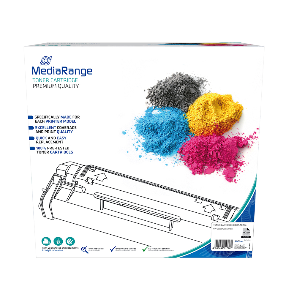Toner MEDIARANGE Compatible for Printers HP (Black) (CE390X/90X) (MRHPTCE390X)