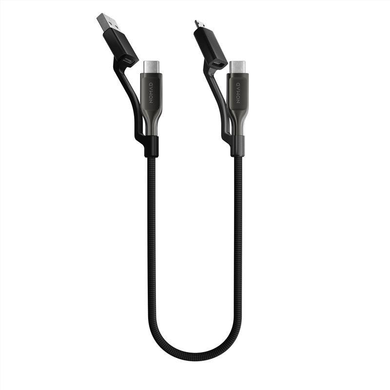 Здрав кевларен кабел за устройства с USB-A, microUSB и USB-C конектори - Nomad Kevlar USB-C Universal Cable 240W (30 см) | JAR Computers Здрав кевларен кабел за устройства с USB-A, microUSB и USB-C конектори - Nomad Kevlar USB-C Universal Cable 240W (30 см)