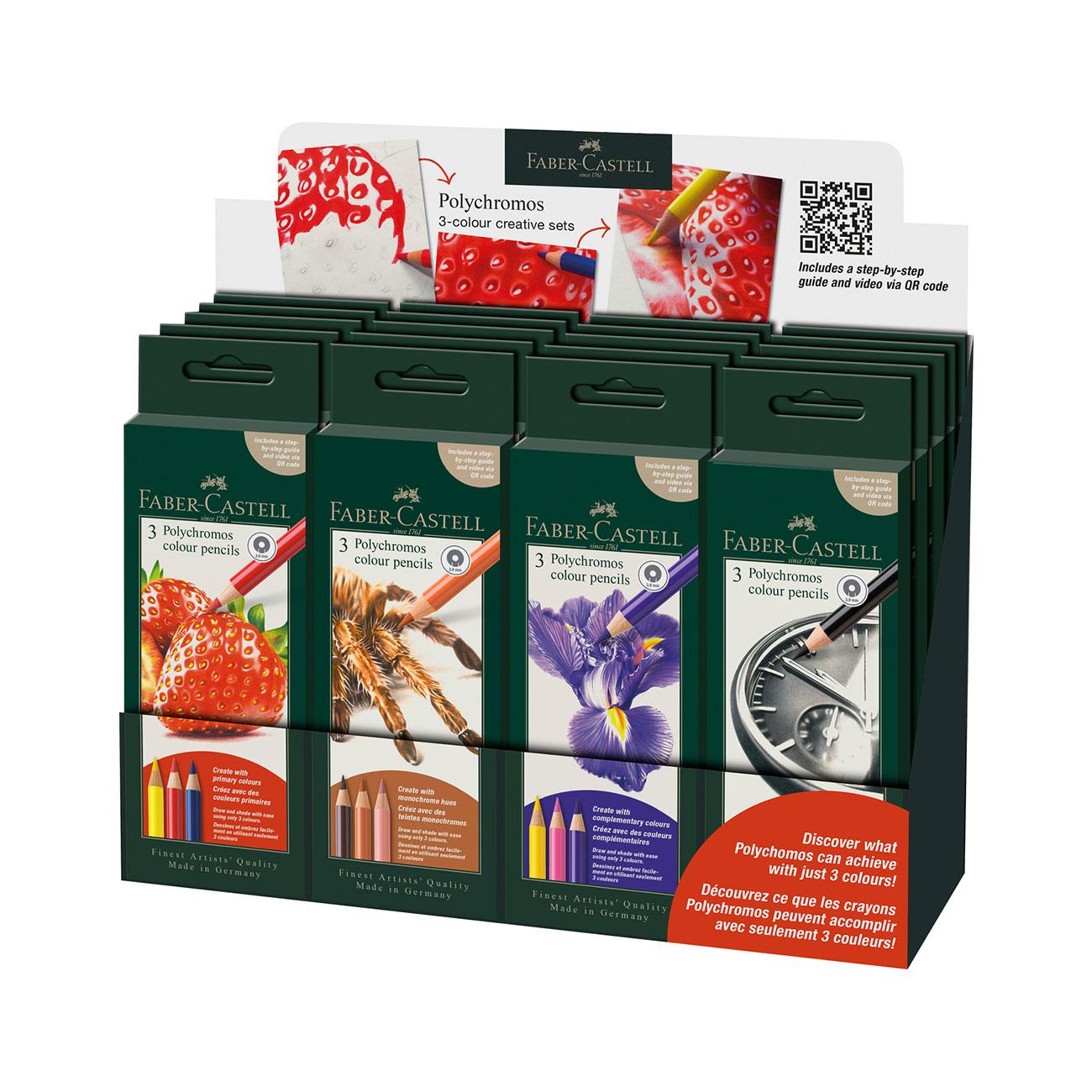 Faber-Castell Моливи Polychromos, по 3 цвята, в дисплей | JAR Computers Faber-Castell Моливи Polychromos, по 3 цвята, в дисплей