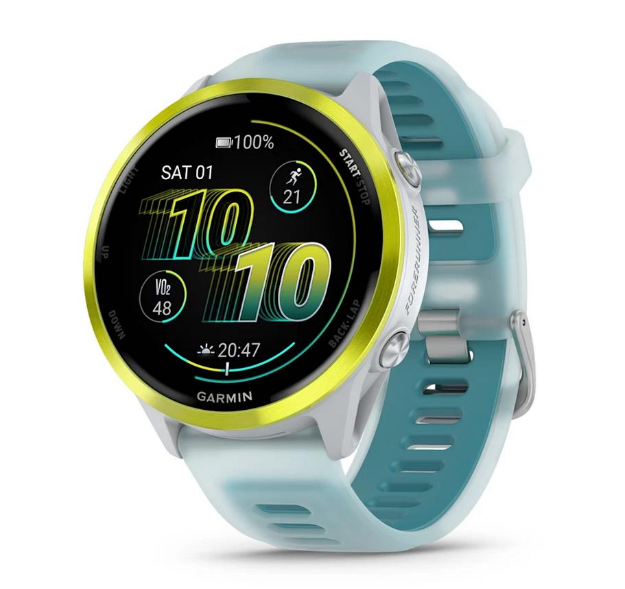 Forerunner® 570 - 47мм - Forerunner® 570 - 47мм - Amp Yellow Aluminium с Translucent Whitestone/Turquoise каишка