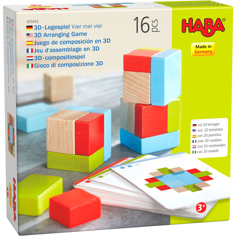 Конструктор Haba 3D дървен с шаблони 16ч