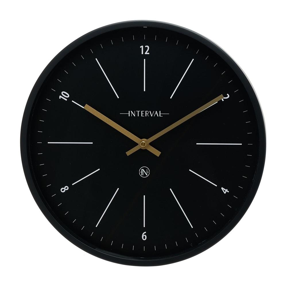 Метален стенен часовник Interval Black - 32см | JAR Computers Метален стенен часовник Interval Black - 32см