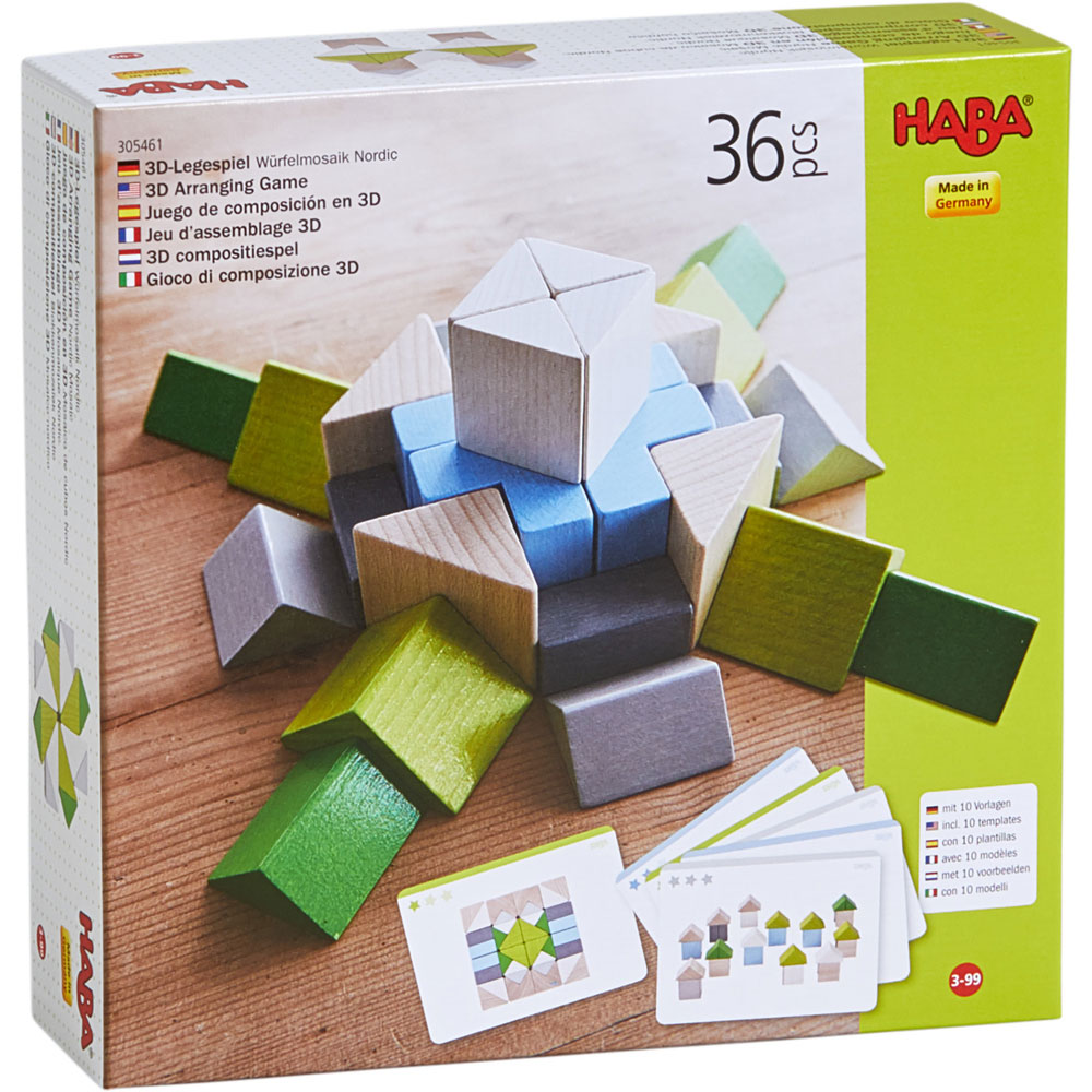 МОЗАЙКА HABA 3D ДЪРВЕНА С ШАБЛОНИ 36Ч