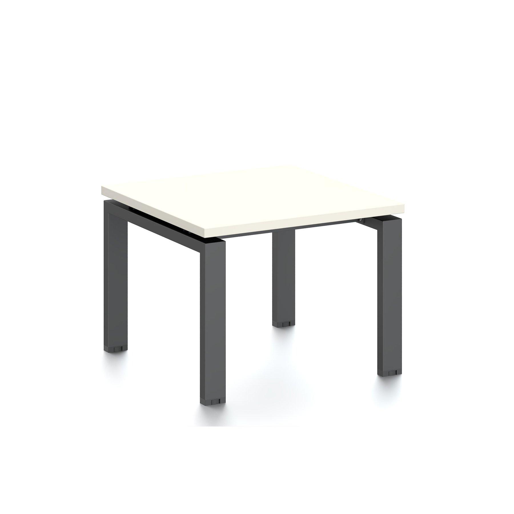 Ниска маса RFG Monaco, 600 x 600 x 450 mm, ПДЧ 25 mm, бял плот, черни метални крака
