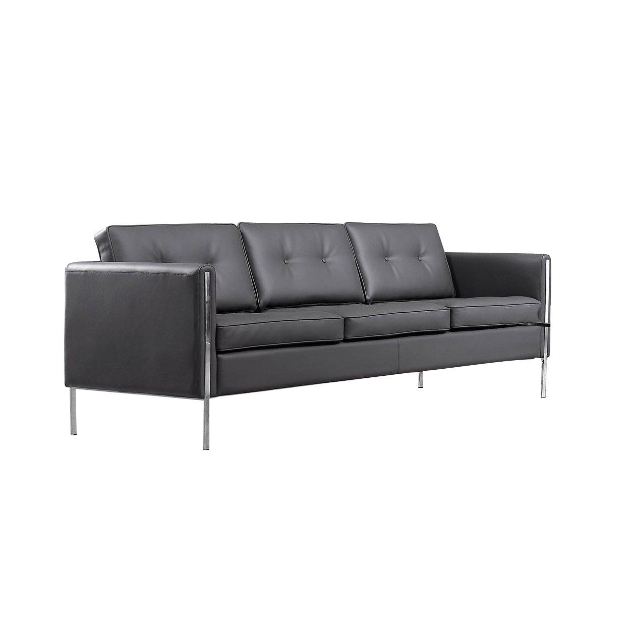 Диван RFG Frida, триместен, екокожа, черна седалка, черна облегалка | JAR Computers Диван RFG Frida, триместен, екокожа, черна седалка, черна облегалка