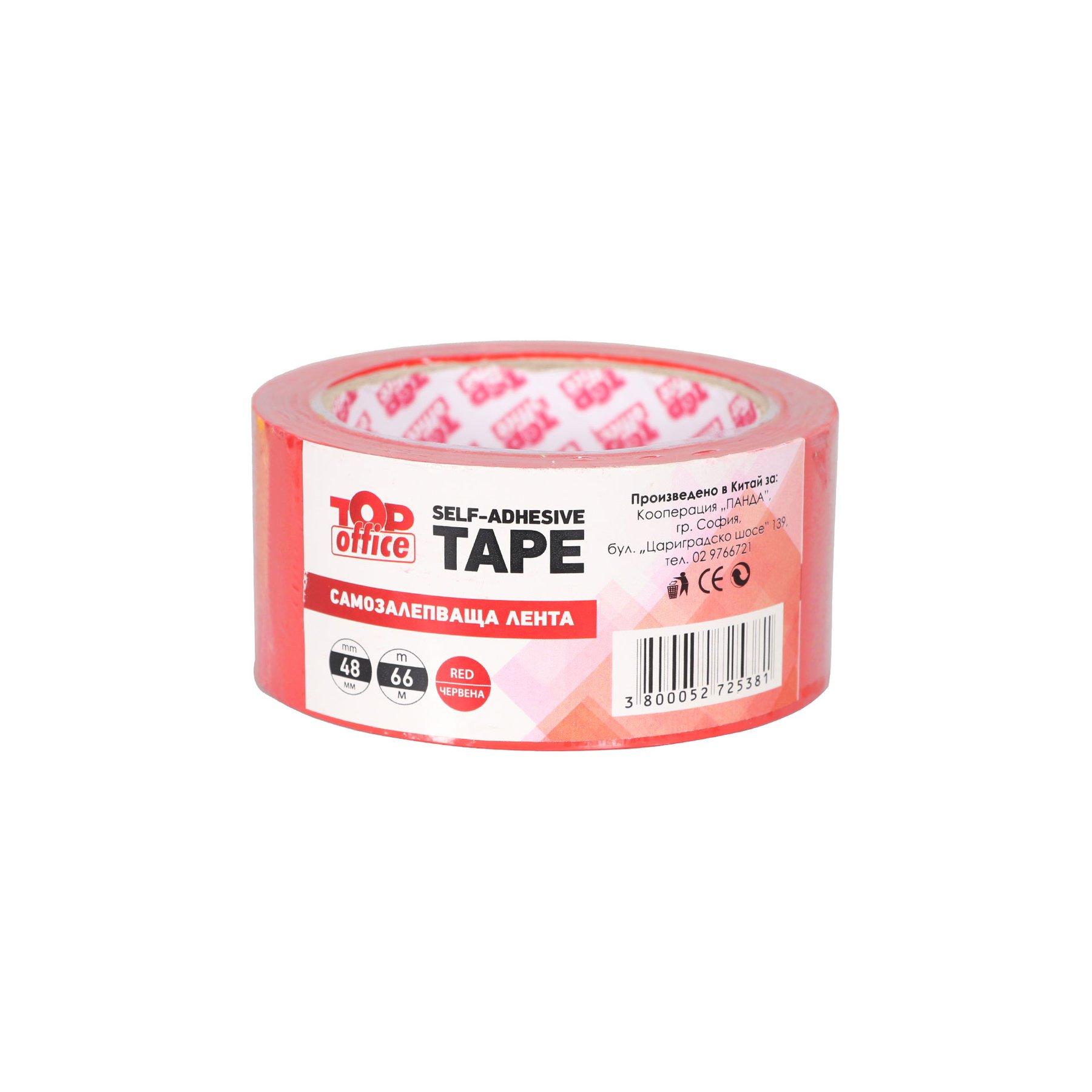 Top Office Тиксо, опаковъчно, 48 mm x 66 m, червено