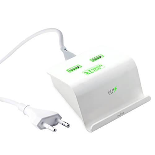 Захранване с 2 USB изхода за мобилни телефони и таблети - Puro Dual USB Fast Charging Base 24W, 4.8A (бял) | JAR Computers Захранване с 2 USB изхода за мобилни телефони и таблети - Puro Dual USB Fast Charging Base 24W, 4.8A (бял)