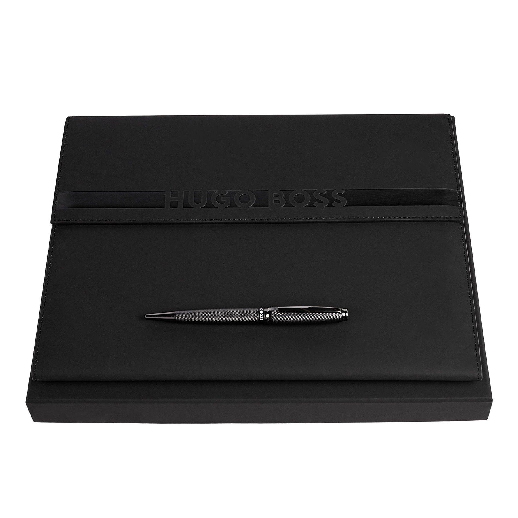 Hugo Boss Комплект химикалка и конферентна папка Stream, А4, матови, хром | JAR Computers Hugo Boss Комплект химикалка и конферентна папка Stream, А4, матови, хром