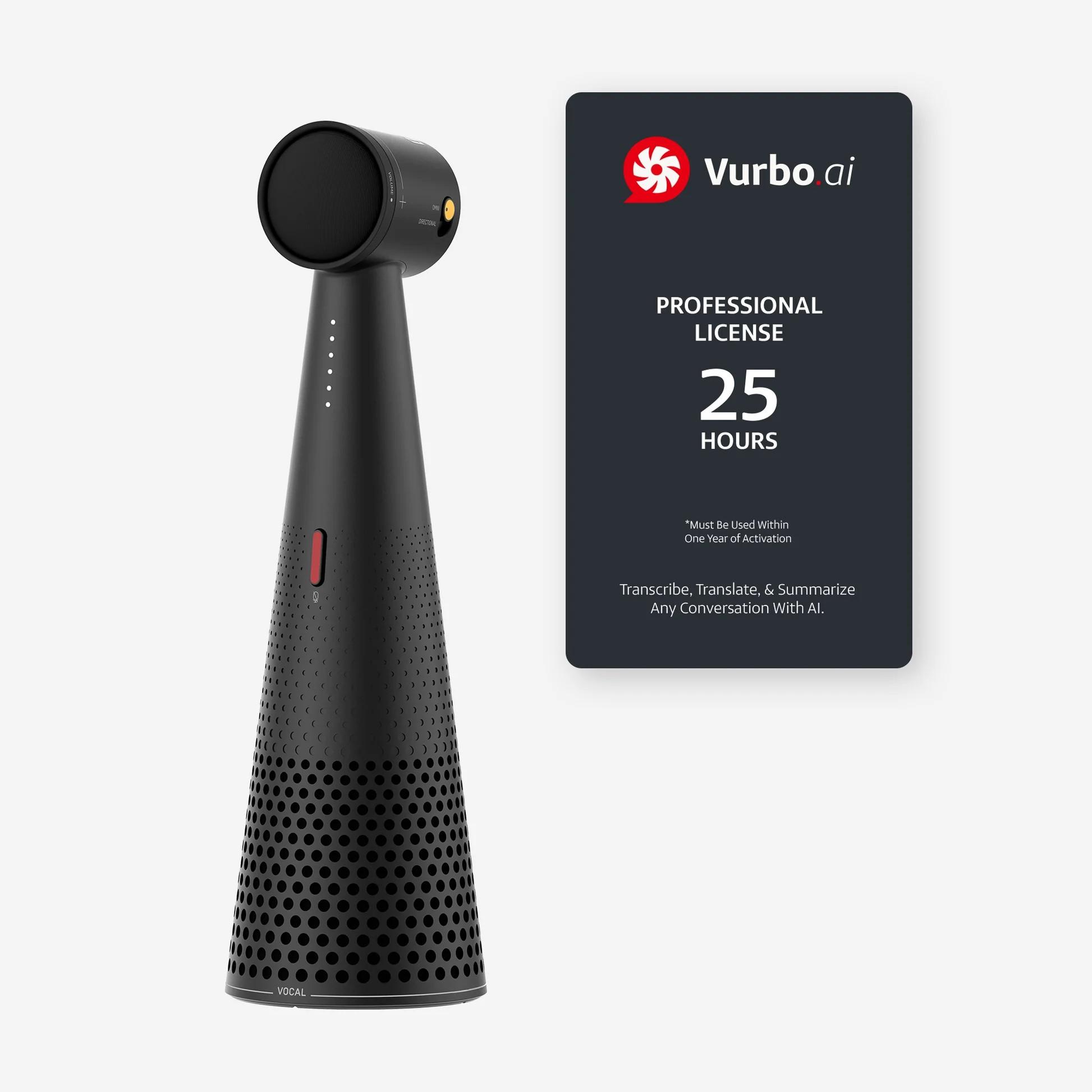 IPEVO VOCAL AI Beamforming Bluetooth Speakerphone + Vurbo.ai Pro-25Hr | JAR Computers IPEVO VOCAL AI Beamforming Bluetooth Speakerphone + Vurbo.ai Pro-25Hr
