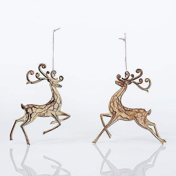 Коледен декоративен елен, акрил, цвят шампанско, 2 дизайна, 14.5х14 см | JAR Computers Коледен декоративен елен, акрил, цвят шампанско, 2 дизайна, 14.5х14 см