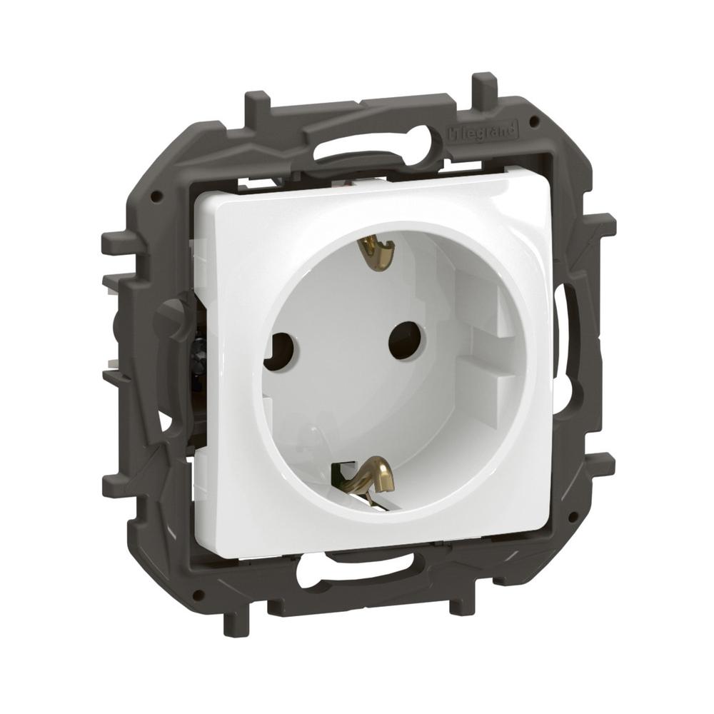 Контакт Шуко 2P+E 16A с детска защита и автоматични клеми Бял - Legrand Niloe New NP3120WH | JAR Computers Контакт Шуко 2P+E 16A с детска защита и автоматични клеми Бял - Legrand Niloe New NP3120WH