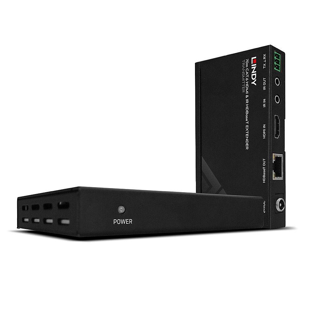 LINDY LNY-38139 :: Видео екстендър, HDMI 4K30, Cat. 6, IR & RS-232, PoC захранване, 70.0 м