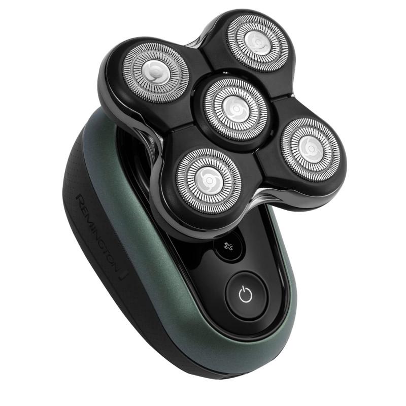 Самобръсначка за глава Remington RX7 XR1600 Ultimate Series, Автономия 60 мин, Водоустойчив, Подвижна глава, Турбо, Стоманени остриета, Индикатори, Черен/зелен