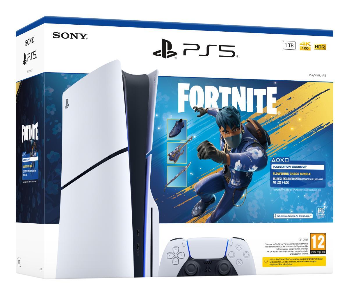 Sony PlayStation 5 - Fortnite Flowering Chaos Bundle 1 TB Wi-Fi Black, White | JAR Computers Sony PlayStation 5 - Fortnite Flowering Chaos Bundle 1 TB Wi-Fi Black, White