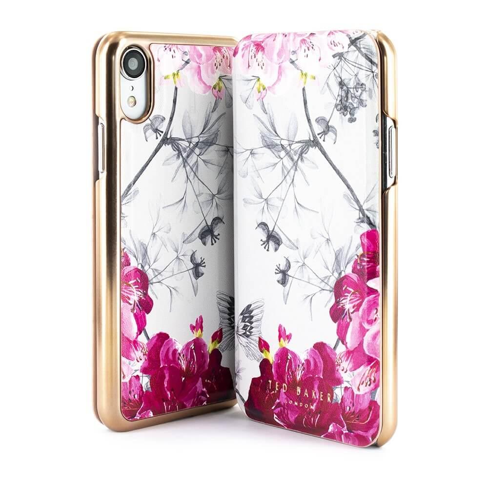 Дизайнерски кожен калъф с огледало за iPhone XR - Ted Baker Book Case (бял) | JAR Computers Дизайнерски кожен калъф с огледало за iPhone XR - Ted Baker Book Case (бял)