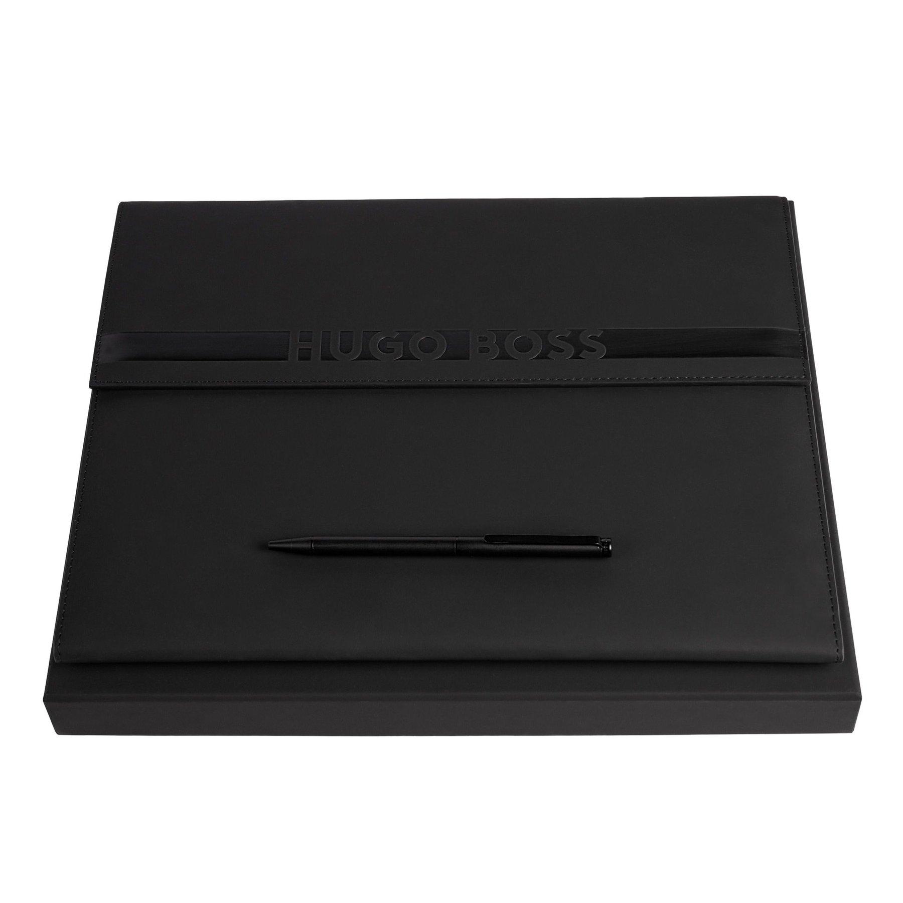 Hugo Boss Комплект химикалка и конферентна папка Cloud Matte, А4, черни | JAR Computers Hugo Boss Комплект химикалка и конферентна папка Cloud Matte, А4, черни
