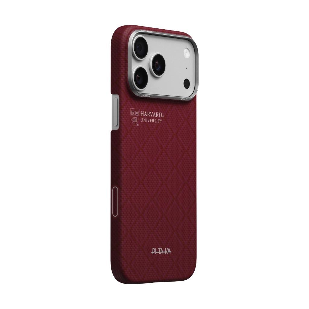 Кевларен кейс с MagSafe за iPhone 17 Pro Max - Pitaka Harvard Crimson Edge Ultra Slim Aramid Fiber Case (червен) | JAR Computers Кевларен кейс с MagSafe за iPhone 17 Pro Max - Pitaka Harvard Crimson Edge Ultra Slim Aramid Fiber Case (червен)