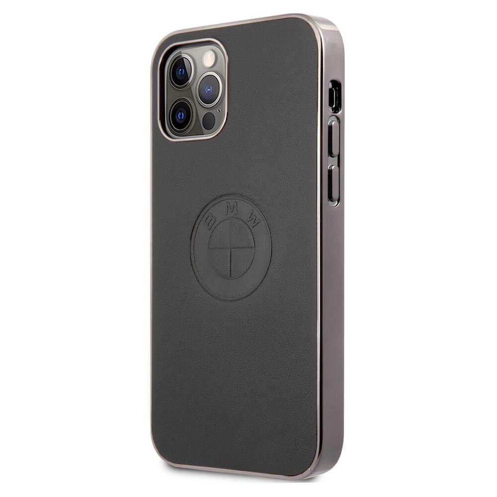 Кожен кейс (естествена кожа) за iPhone 12, iPhone 12 Pro - BMW Signature Leather Embossed Logo Leather Case (черен) | JAR Computers Кожен кейс (естествена кожа) за iPhone 12, iPhone 12 Pro - BMW Signature Leather Embossed Logo Leather Case (черен)