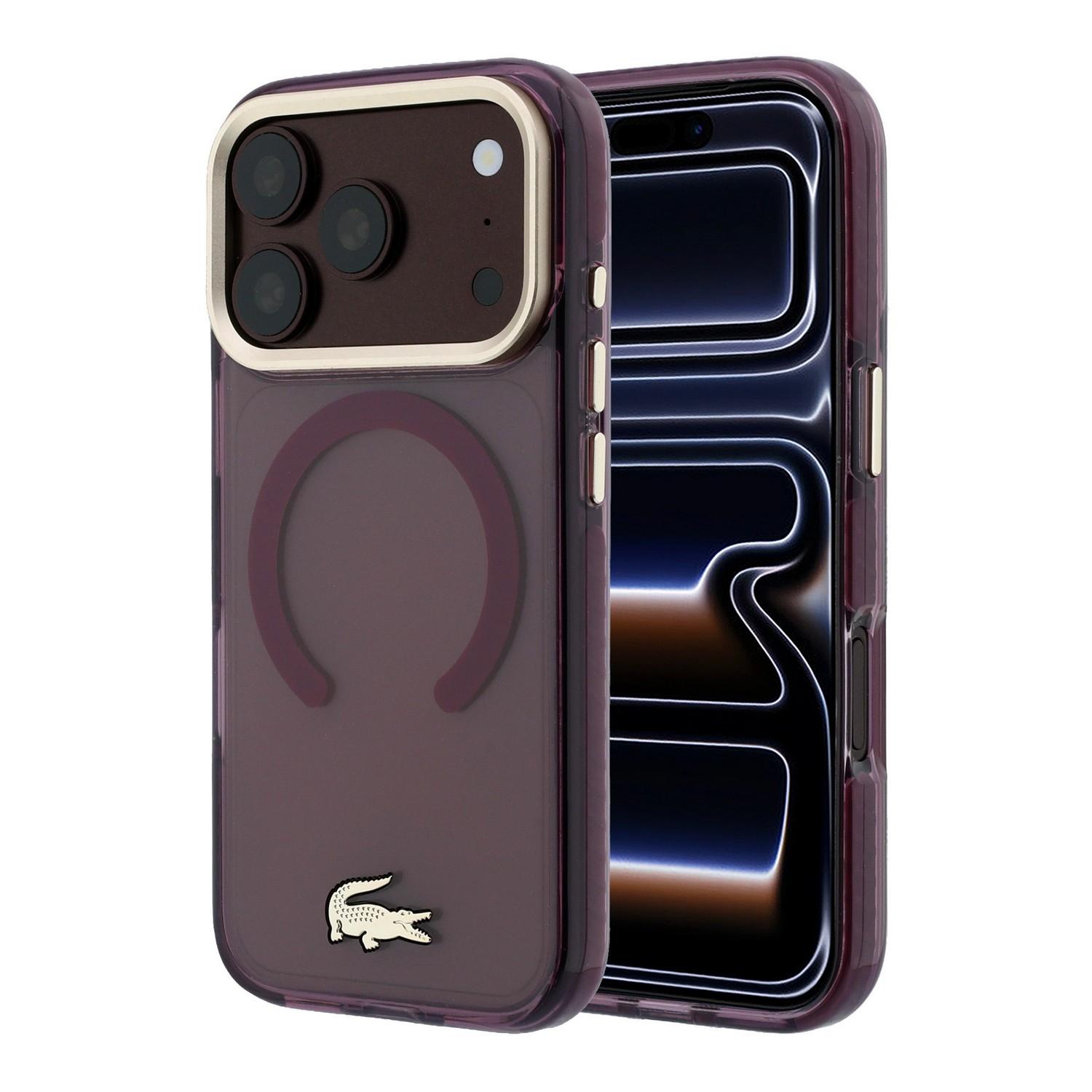 LACOSTE Калъф Apple iPhone 18 Pro/ 17 Pro, PC/TPU Frosted Finish Gold Logo MagSafe /бордо/ - LCHMP18LUFWADR | JAR Computers LACOSTE Калъф Apple iPhone 18 Pro/ 17 Pro, PC/TPU Frosted Finish Gold Logo MagSafe /бордо/ - LCHMP18LUFWADR