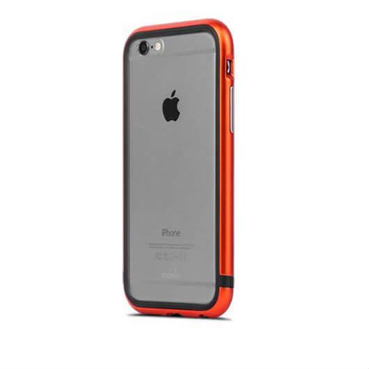 Метален бъмпер и покритие за задната част за iPhone 6, iPhone 6S - Moshi Luxe Bumper Case (оранжев) | JAR Computers Метален бъмпер и покритие за задната част за iPhone 6, iPhone 6S - Moshi Luxe Bumper Case (оранжев)