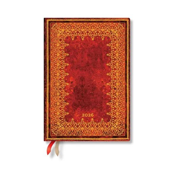 Paperblanks Планер Foiled, Midi, вертикален, мека корица, 88 листа, за 2026 година