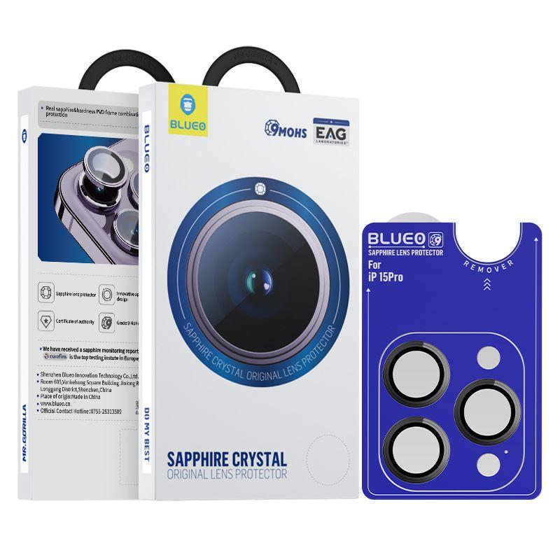 Предпазни сапфирени лещи за камерата на iPhone 15 Pro Max - Blueo Sapphire Crystal Stainless Steel Camera Lens Protector (черен) | JAR Computers Предпазни сапфирени лещи за камерата на iPhone 15 Pro Max - Blueo Sapphire Crystal Stainless Steel Camera Lens Protector (черен)