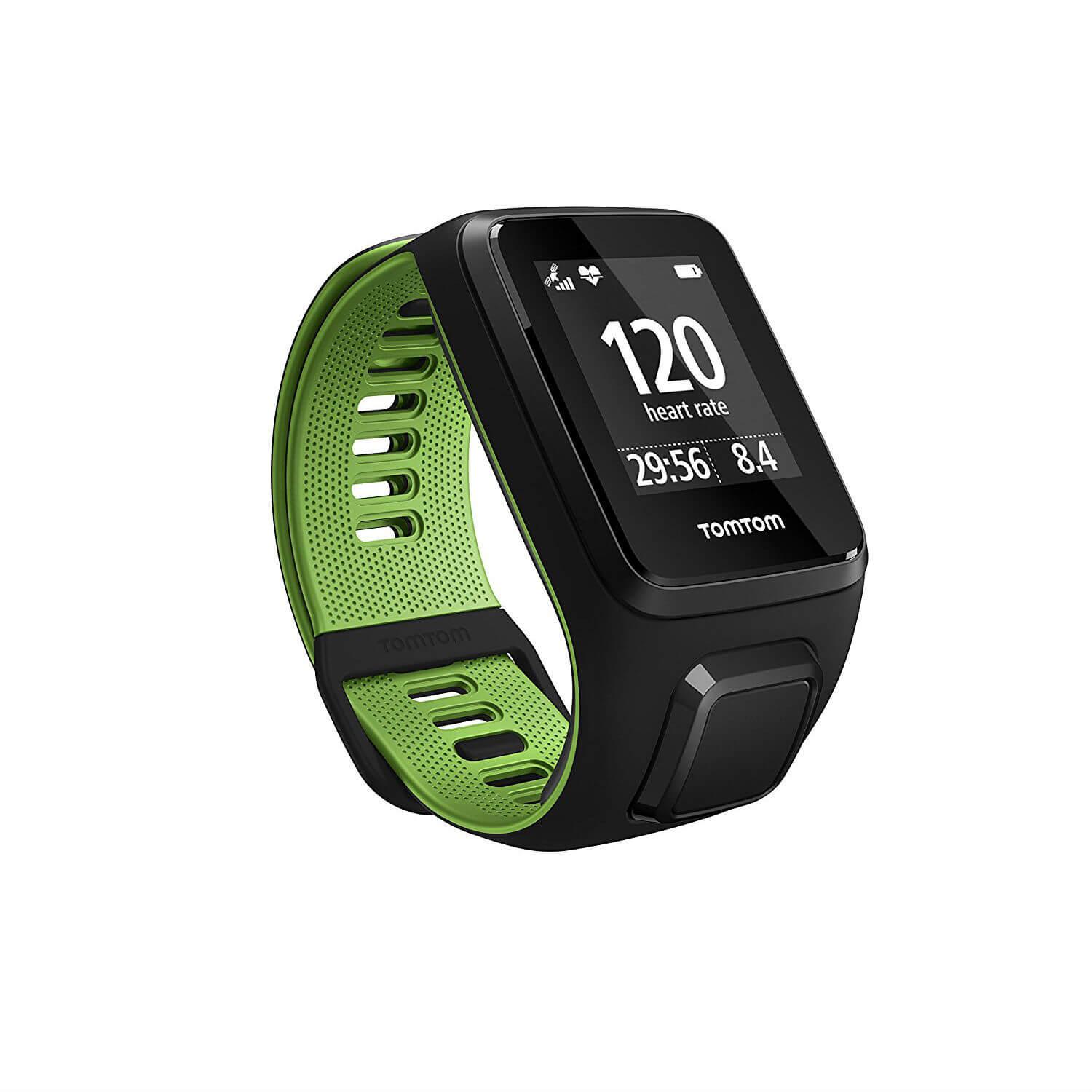 TomTom Runner 3 Cardio Large Strap - GPS смарт часовник с вграден пулсомер за следене на дневната и нощна активност (черен-зелен) | JAR Computers TomTom Runner 3 Cardio Large Strap - GPS смарт часовник с вграден пулсомер за следене на дневната и нощна активност (черен-зелен)