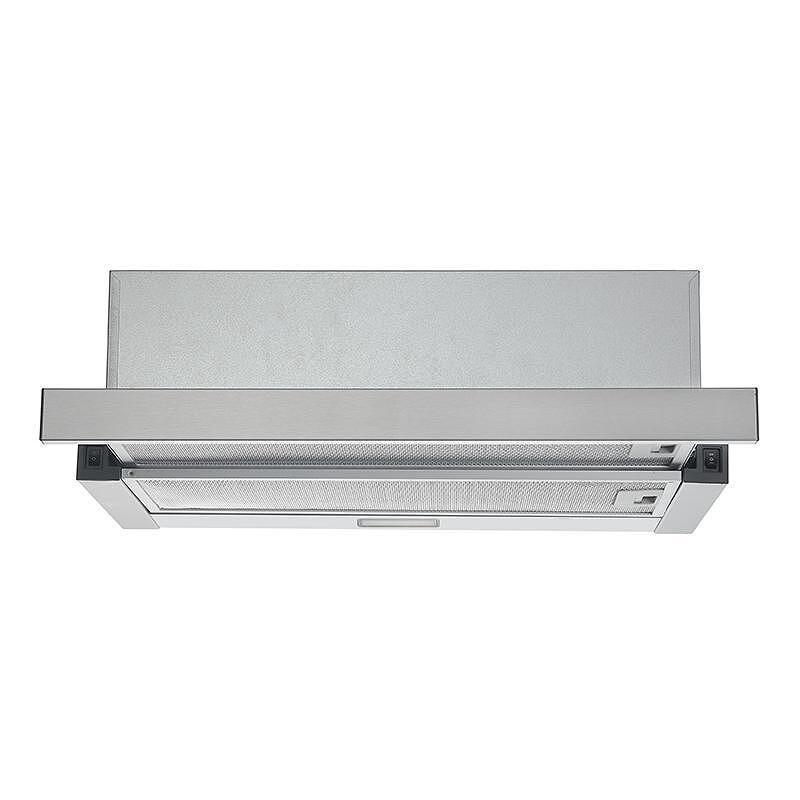 Абсорбатор за вграждане Crown CT6040IX, 65W, 353 m3/h, 2 степени, Телескопичен, LED осветление, Инокс