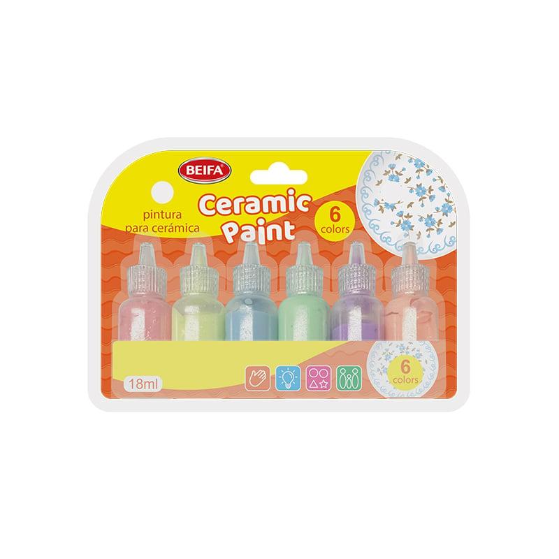 Beifa Бои за стъкло и керамика DD39A-6C, 6 цвята х 18 ml | JAR Computers Beifa Бои за стъкло и керамика DD39A-6C, 6 цвята х 18 ml
