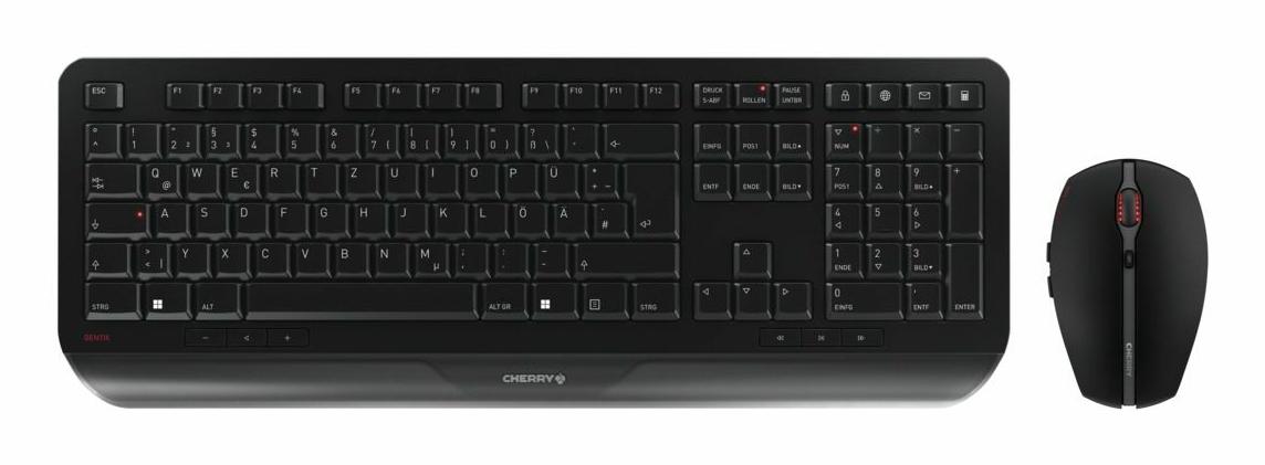 CHERRY JD-7000DE-2 клавиатура Включена мишка В къщи/В офис РЧ безжичен QWERTZ Немски Черен