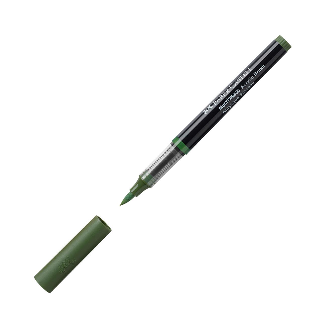 Faber-Castell Маркер-четка Multimark, акрилен, маслиненозелен