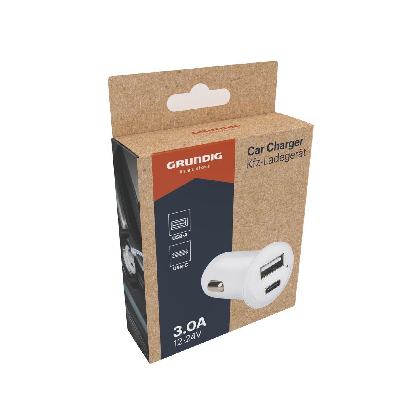 Grundig Зарядно за кола 5V Fast charge USB - A и USB - C | JAR Computers Grundig Зарядно за кола 5V Fast charge USB - A и USB - C