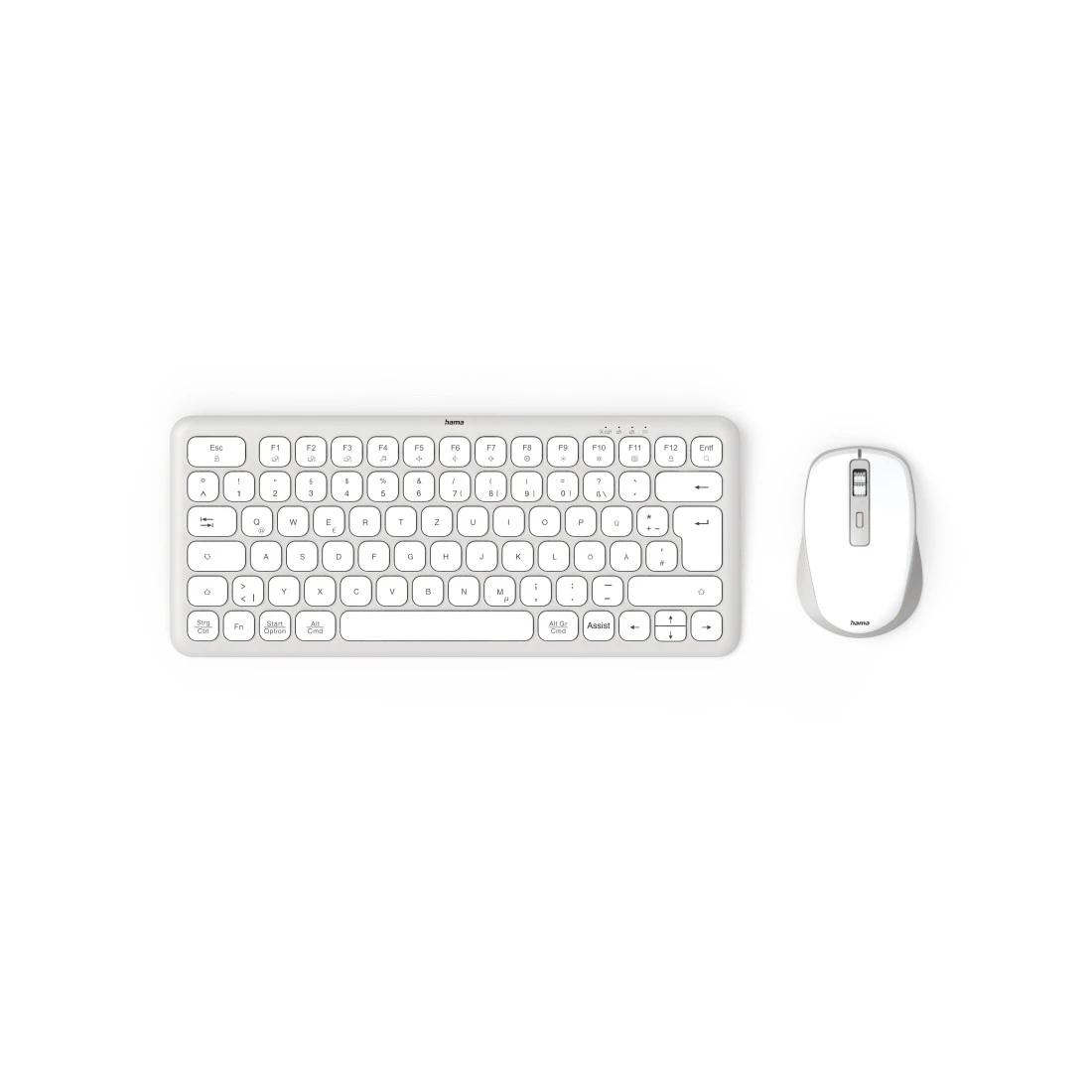 Hama WKM-500 клавиатура Включена мишка За домашно ползване USB + RF Wireless + Bluetooth QWERTZ Немски Сив, Бяла | JAR Computers Hama WKM-500 клавиатура Включена мишка За домашно ползване USB + RF Wireless + Bluetooth QWERTZ Немски Сив, Бяла