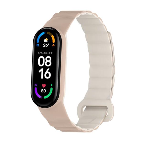 Каишка за Xiaomi Mi Band 3/4/5/6/7, Magnet Strap /бежово + крем/ | JAR Computers Каишка за Xiaomi Mi Band 3/4/5/6/7, Magnet Strap /бежово + крем/