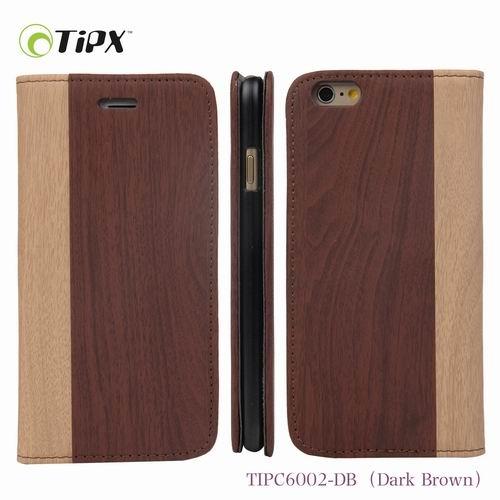 Кожен калъф, тип портфейл и поставка за iPhone 6, iPhone 6S - TIPX Rewood Case (тъмнокафяв) | JAR Computers Кожен калъф, тип портфейл и поставка за iPhone 6, iPhone 6S - TIPX Rewood Case (тъмнокафяв)