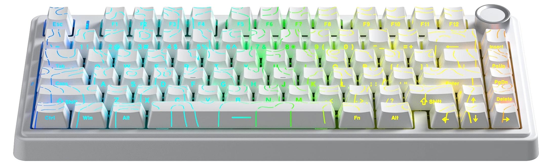 Механична клавиатура Aula - F75HE, Black King Magnetic, RGB, бяла | JAR Computers Механична клавиатура Aula - F75HE, Black King Magnetic, RGB, бяла