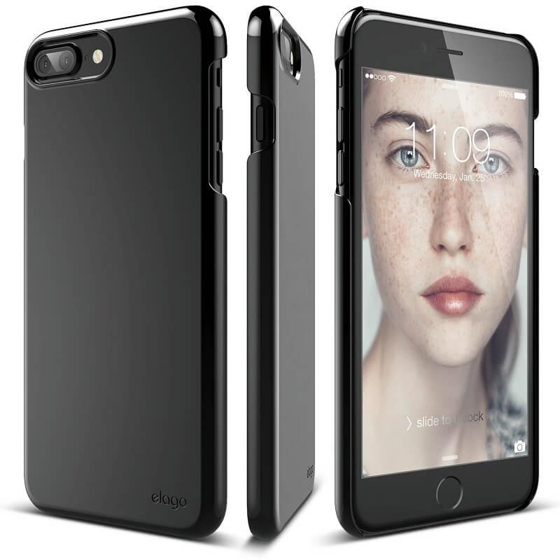 Поликарбонатов кейс и HD покритие за iPhone 8 Plus, iPhone 7 Plus - Elago S7 Slim Fit 2 Case + HD Clear Film (черен-лъскав) | JAR Computers Поликарбонатов кейс и HD покритие за iPhone 8 Plus, iPhone 7 Plus - Elago S7 Slim Fit 2 Case + HD Clear Film (черен-лъскав)