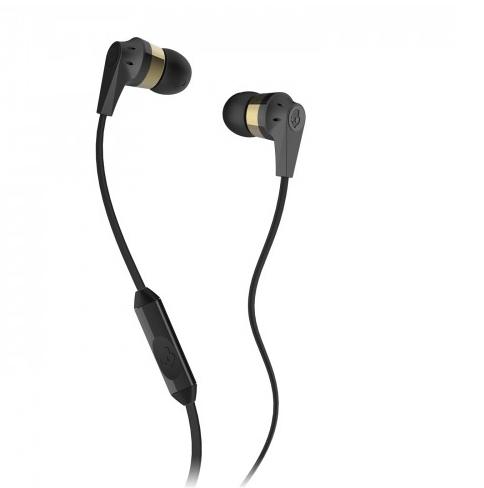 Слушалки с микрофон за iPhone и мобилни телефони - Skullcandy Inkd 2.0 Mic (черен-златист) | JAR Computers Слушалки с микрофон за iPhone и мобилни телефони - Skullcandy Inkd 2.0 Mic (черен-златист)