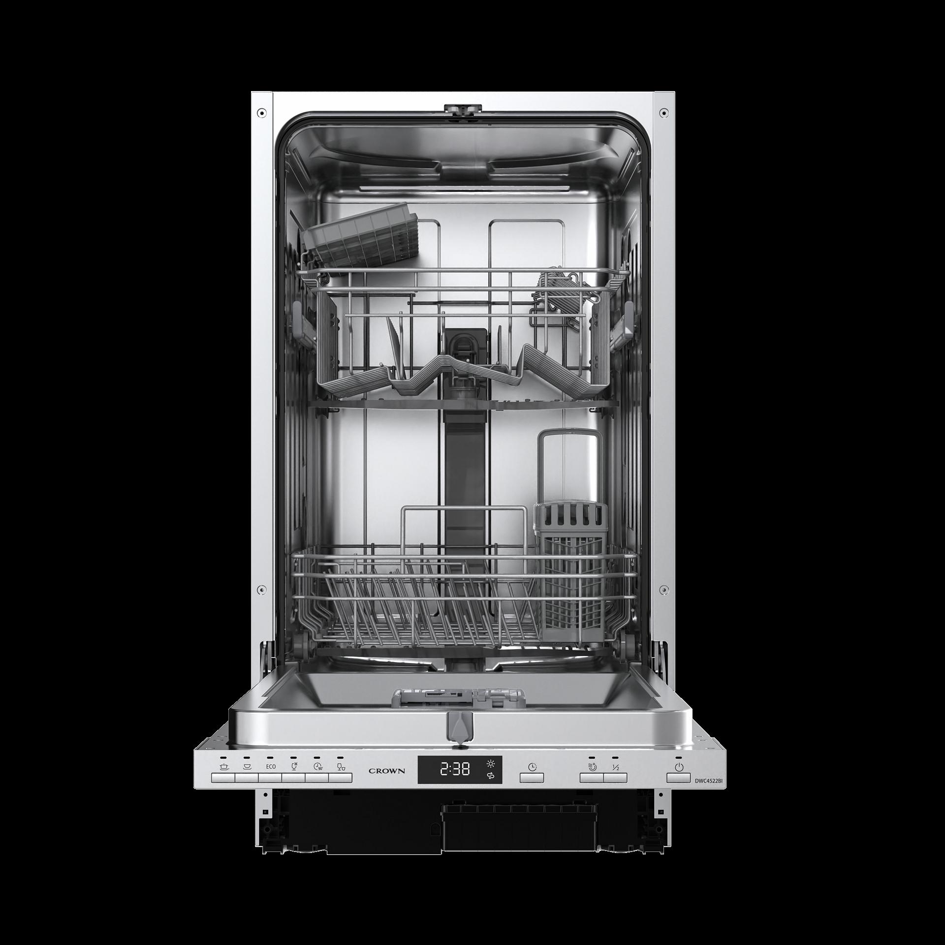 Съдомиялна машина за вграждане Crown DWC4522BI , 10 комплекта, 45 Ш, мм, E