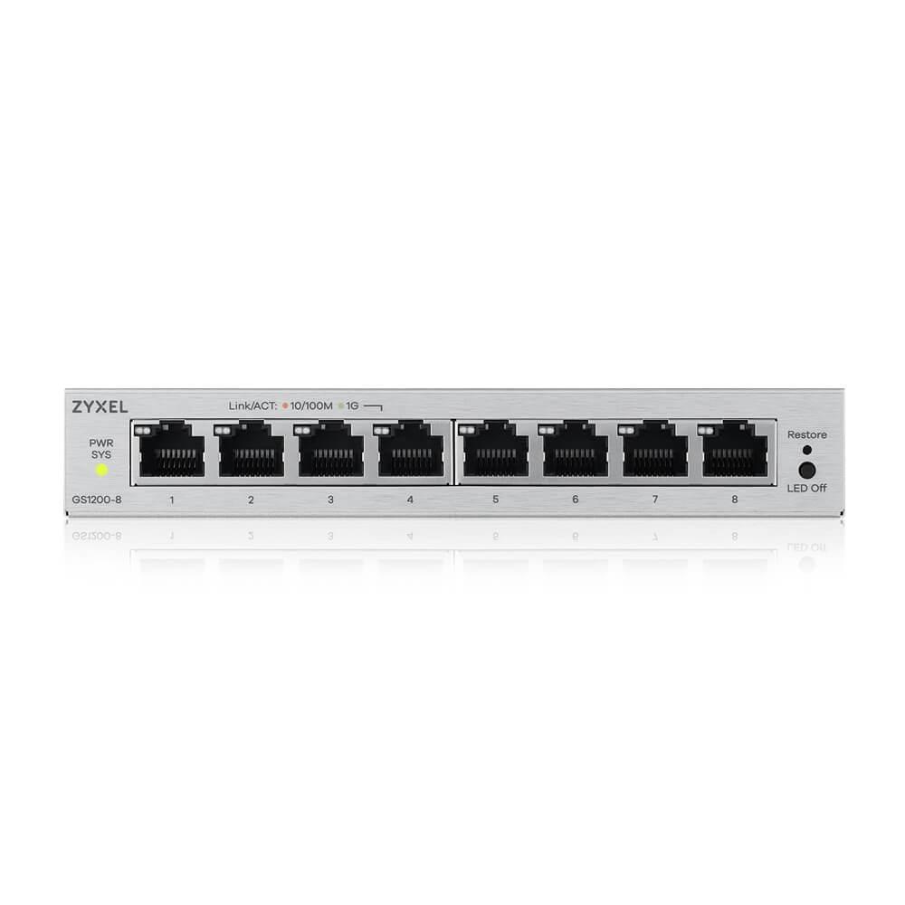 ZyXEL GS1200-8 v3, 8 Port Gigabit webmanaged Desktop Switch
