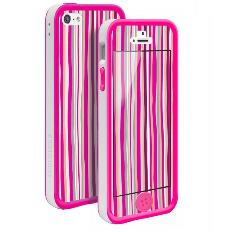 Бъмпер, скин и фолио за iPhone 5, iPhone 5S, iPhone SE - Tunewear Poptune Stripe Pink | JAR Computers Бъмпер, скин и фолио за iPhone 5, iPhone 5S, iPhone SE - Tunewear Poptune Stripe Pink