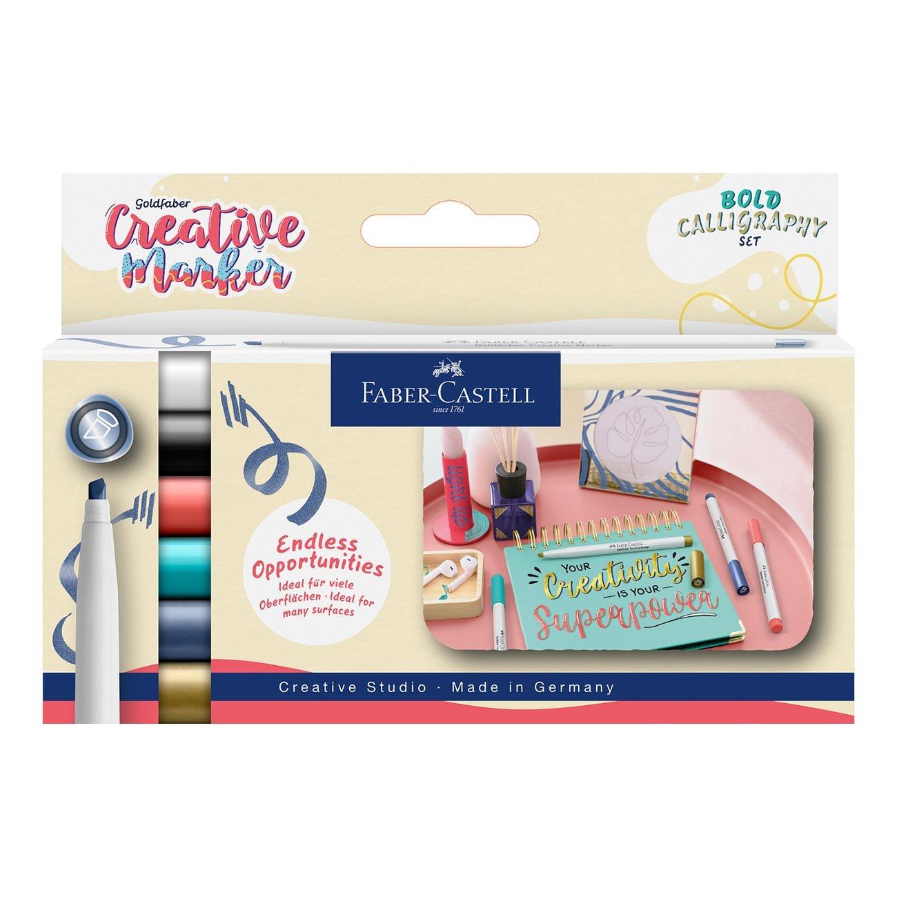 Faber-Castell Маркер за калиграфия Creative Lettering, 6 цвята
