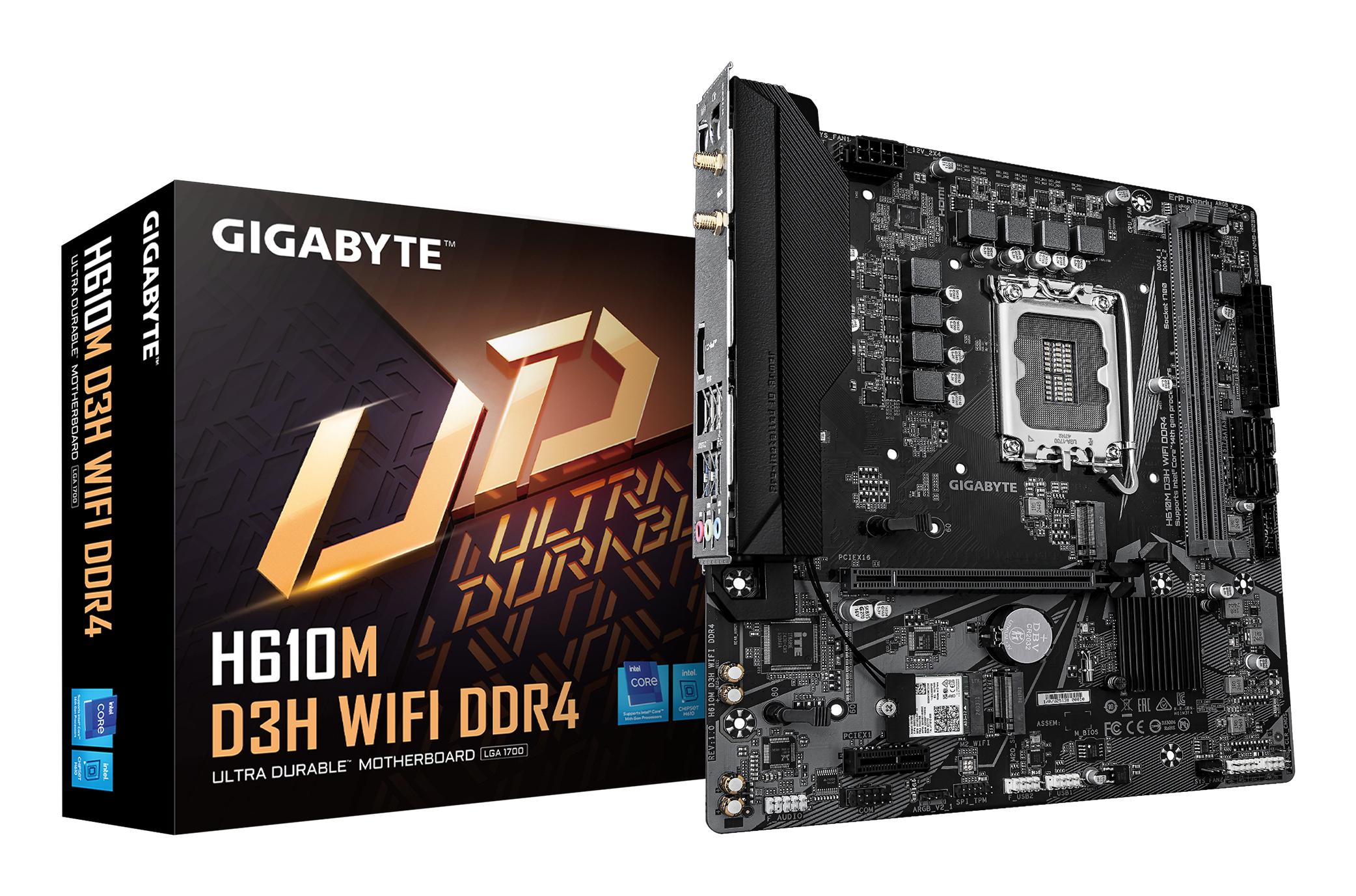 GIGABYTE H610M D3H WIFI DDR4 дънна платка Intel H610 LGA 1700 микро ATX | JAR Computers GIGABYTE H610M D3H WIFI DDR4 дънна платка Intel H610 LGA 1700 микро ATX