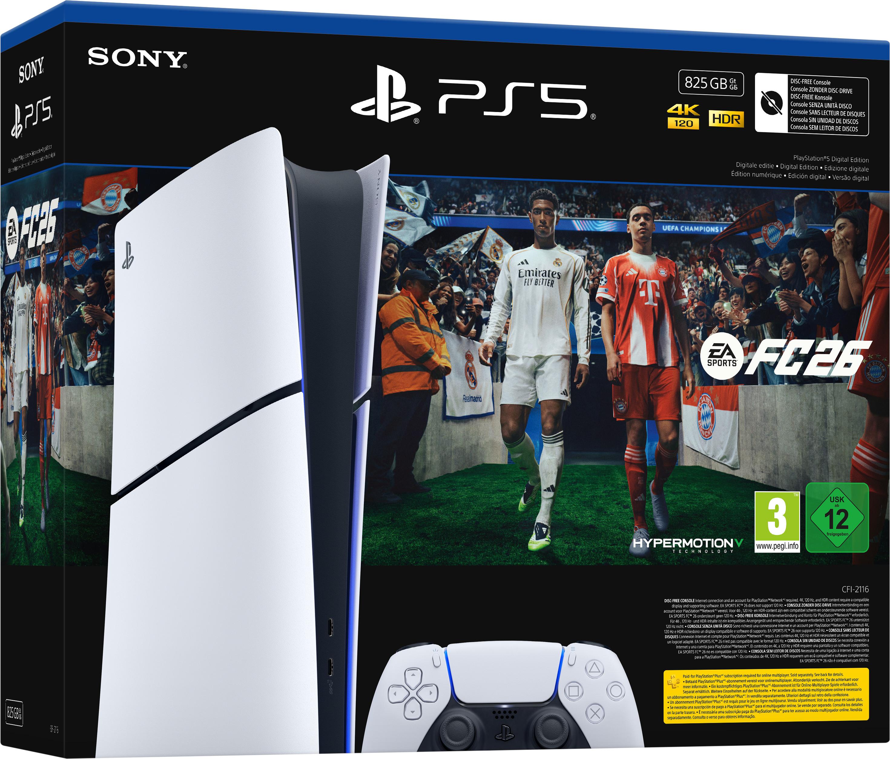 Конзола PlayStation 5 (Slim) - Digital Edition - EA Sports FC 26 Bundle | JAR Computers Конзола PlayStation 5 (Slim) - Digital Edition - EA Sports FC 26 Bundle