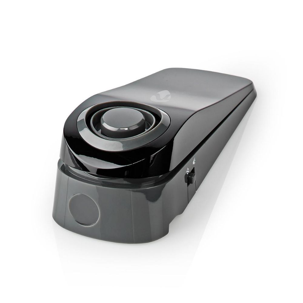 Nedis Battery Door Contact with Water Leak Sensor Built-In Siren in Black Color (ALRMDW20BK) (NEDALRMDW20BK)
