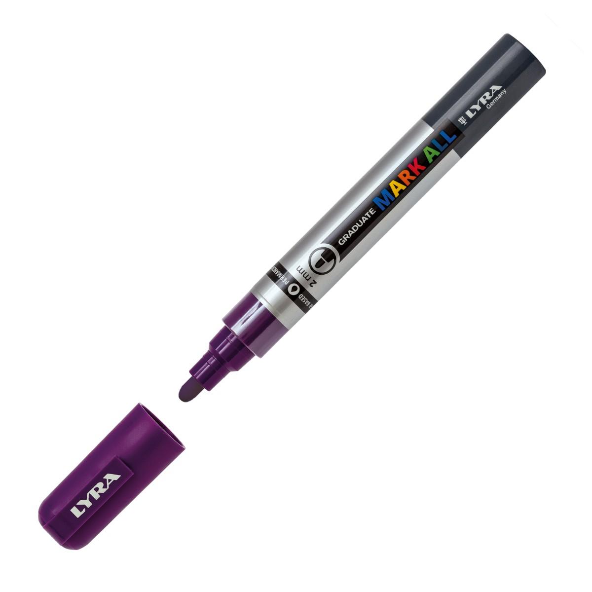 Перманентен маркер LYRA GRADUATE MARK ALL, объл връх 2 мм, лилав | JAR Computers Перманентен маркер LYRA GRADUATE MARK ALL, объл връх 2 мм, лилав