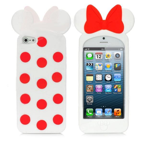 Силиконов калъф за iPhone 5, iPhone 5S, iPhone SE - Polka Dot Bowknot (бял) | JAR Computers Силиконов калъф за iPhone 5, iPhone 5S, iPhone SE - Polka Dot Bowknot (бял)