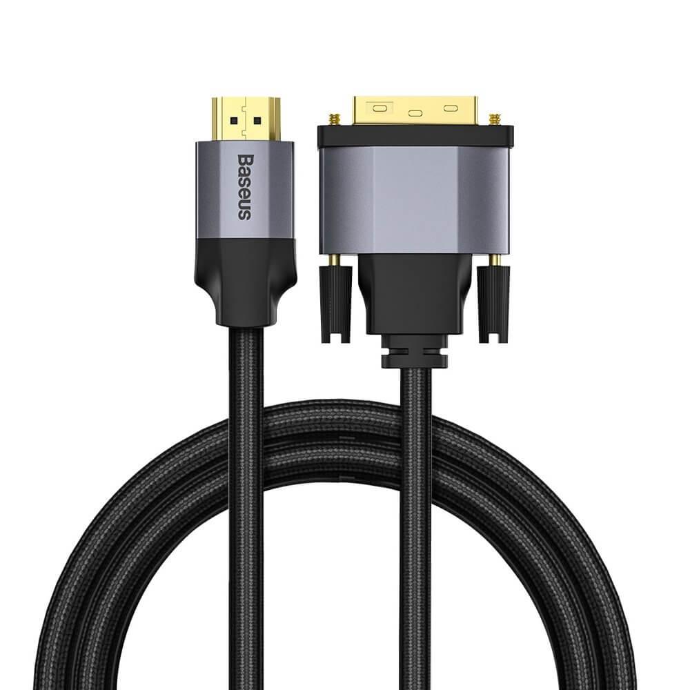4K HDMI към DVI кабел (100 см) - Baseus Enjoyment Series 4K HDMI Male To DVI Male Cable (черен) | JAR Computers 4K HDMI към DVI кабел (100 см) - Baseus Enjoyment Series 4K HDMI Male To DVI Male Cable (черен)